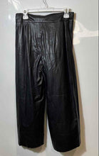 Load image into Gallery viewer, Zara Womens Black Faux Leather Side Zipper Wide-Leg Cropped Pants Size M