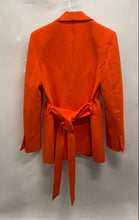Load image into Gallery viewer, Zara Womens Vibrant Orange Long Sleeve Belted Single Breasted Blazer Size S