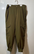 Load image into Gallery viewer, Zara Womens Green Button Front Cargo Pockets Tapered Leg Jogger Pants Size M