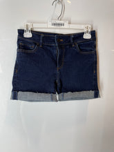 Load image into Gallery viewer, Ann Taylor Womens Blue Curvy Fit Stretch Denim Boyfriend Shorts Size 0