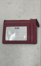 Load image into Gallery viewer, Coach Womens Brown Black Signature Print Leather Mini Skinny ID Case Wallet