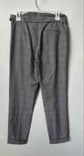 Load image into Gallery viewer, Zara Trafaluc Womens White Black Plaid Regular Fit Belted Paperbag Pants Size XS