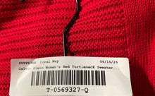 Load image into Gallery viewer, Calvin Klein Womens Red Long Sleeve Cozy Cowl Neck Pullover Sweater Size Large