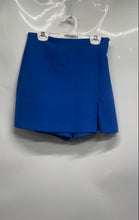 Load image into Gallery viewer, Zara Womens Blue Side Zip Front Slit Stretch Mini Skort Size Small