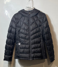 Load image into Gallery viewer, Michael Kors Womens Black Long Sleeve Hooded Full-Zip Puffer Jacket Large