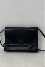 Load image into Gallery viewer, Anne Klein Womens Black Leather Embossed Lion Logo Flap Small Crossbody Purse