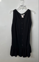 Load image into Gallery viewer, Oscar De La Renta Womens Black Ruffle Hem Button Front Swim Dress Size Small