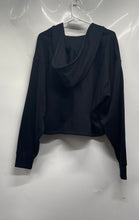 Load image into Gallery viewer, True Religion Womens Black Long Sleeve Notch Neck Cropped Pullover Hoodie Sz 2XL
