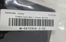 Load image into Gallery viewer, Timberland Mens Black Leather ID Window Card Holder Flap Bifold Wallet