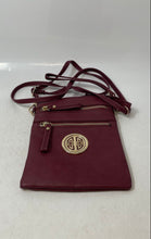 Load image into Gallery viewer, JCH Collection Womens Burgundy Pebbled Leather Crossbody Bag With Tags