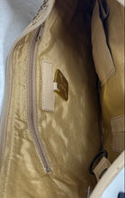 Load image into Gallery viewer, Paola Del Lungo Womens Beige Floral Leather Laser Cut Inner Pockets Hobo Bag