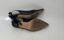 Load image into Gallery viewer, Annamaria Sevieri Womens Black Leather Pointed Toe Slingback Heels Size 8