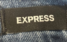 Load image into Gallery viewer, Express Womens Blue Denim Medium Wash Stretch Bootcut Leg Jeans Size 12/R W/ Tag