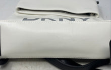 Load image into Gallery viewer, DKNY Womens Tilly White Black Faux Leather Adjustable Straps Foldover Backpack