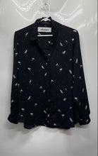 Load image into Gallery viewer, Michael Kors Womens Black Printed Long Sleeve Button-Up Shirt Size Large