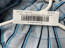 Load image into Gallery viewer, Original Penguin Mens Blue Windowpane Classic Fit Button-Up Shirt Size M