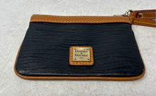 Load image into Gallery viewer, Dooney & Bourke Womens Black Brown Leather Zipper Wristlet Wallet
