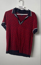 Load image into Gallery viewer, Tommy Hilfiger Womens Red Logo Print Cotton Short Sleeve Polo Shirt Size L/G