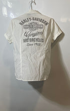Load image into Gallery viewer, Harley-Davidson Womens White Genuine Motorclothes Button-Up Shirt Size Medium