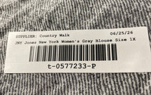 Load image into Gallery viewer, JNY Jones New York Womens Gray 3/4 Sleeve Button Front Blouse Top Size 1X