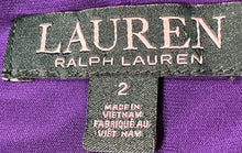 Load image into Gallery viewer, Lauren Ralph Lauren Womens Bryda Purple Ruffle Knee-Length Sheath Dress Size 2