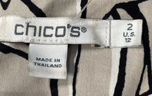 Load image into Gallery viewer, Chico's Womens Beige Black Floral No Iron Sateen Oasis Button-Up Shirt Size 12