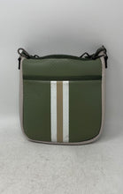 Load image into Gallery viewer, Haute Shore Womens Green White Brown Perforated Crossbody Bag