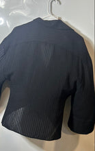 Load image into Gallery viewer, Zara Womens Black Long Sleeve Collared Tie Knot Front Sheer Blouse Top Size L