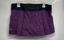 Load image into Gallery viewer, Lululemon Womens Black Purple Pace Rival Skirt II Pocket Athletic Skort Size 10