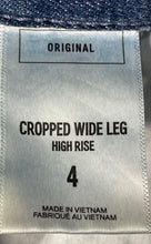 Load image into Gallery viewer, Express Womens Blue Denim Medium Wash High Rise Wide Leg Cropped Jeans Size 4