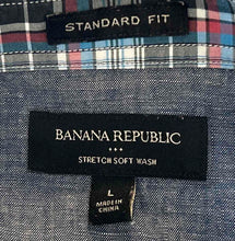 Load image into Gallery viewer, Banana Republic Mens Multicolor Short Sleeve Standard Fit Button-Up Shirt Size L