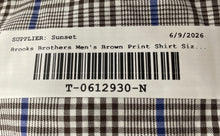 Load image into Gallery viewer, Brooks Brothers Mens Brown Plaid Print Non-Iron Stretch Dress Shirt Size 16-33