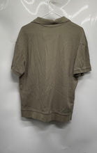 Load image into Gallery viewer, Zara Mens Green Short Sleeve Ribbed Collared Golf Polo Shirt Size Medium