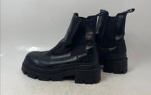 Load image into Gallery viewer, Zara Womens Black Leather Round Toe Pull-On Ankle Chelsea Boots Size EUR 36