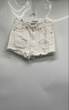 Load image into Gallery viewer, Forever 21 Womens White Distressed Denim Cut-Off Short Size 24