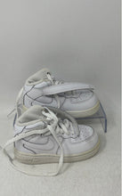 Load image into Gallery viewer, Nike Boys Air Force 1 Mid White Leather Lace-Up Mid Top Sneaker Shoes Size 8C