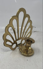 Load image into Gallery viewer, Gold-Tone Seashell Shaped Wall-Mounted Candelabra Candle Sconce