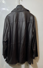 Load image into Gallery viewer, Centigrade Womens Brown Leather Long Sleeve Collared Jacket Coat Size 3X