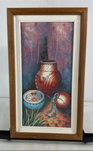 Load image into Gallery viewer, R. Phillips Signed Southwestern Pottery & Beads Framed Canvas Painting