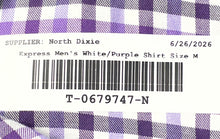 Load image into Gallery viewer, Express Mens White Purple Plaid Cotton Long Sleeve Dress Shirt Size M 15-15.5