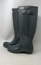 Load image into Gallery viewer, Hunter Mens Original Gloss Tall Gray Pull-On Round Toe Rain Boots Size 7 M