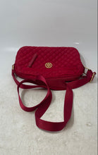 Load image into Gallery viewer, Tommy Hilfiger Womens Red Quilted Zipper Adjustable Strap Crossbody Handbag