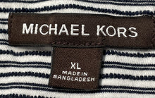 Load image into Gallery viewer, Michael Kors Mens Blue White Striped Cotton Short Sleeve Polo Shirt Size XL
