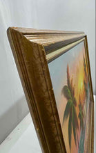 Load image into Gallery viewer, Ocean Beach Palm Tree,Dawn Multicolor Wall Art Framed Oil Painting