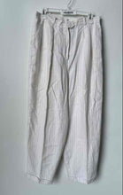 Load image into Gallery viewer, Lauren Ralph Lauren Womens Off White Striped Linen Pleated Ankle Pants Size 12