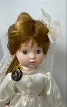 Load image into Gallery viewer, Decorative White Lace Dress Open Eyes Brown Hairs Fashion Porcelain Doll