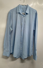 Load image into Gallery viewer, Perry Ellis Mens Light Blue Premium Slim Fit Stretch Collared Dress Shirt Size L