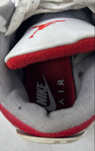 Load image into Gallery viewer, Nike Boys Air Jordan 3 DM0967-160 White Red Gray Lace-Up Sneakers Shoes Sz 3.5Y