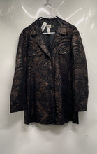 Load image into Gallery viewer, Chico's Womens Black Printed Long Sleeve Collared Button Front Jacket Size 3