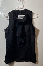 Load image into Gallery viewer, Ann Taylor Womens Black Sleeveless Front Ruffle Pullover Blouse Top Size 0